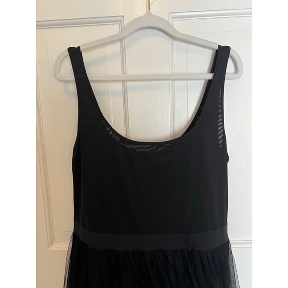 Alice + Olivia Women's 12 Chara Tiered Tulle Midi Dress Black Sleeveless Party - Picture 7 of 15